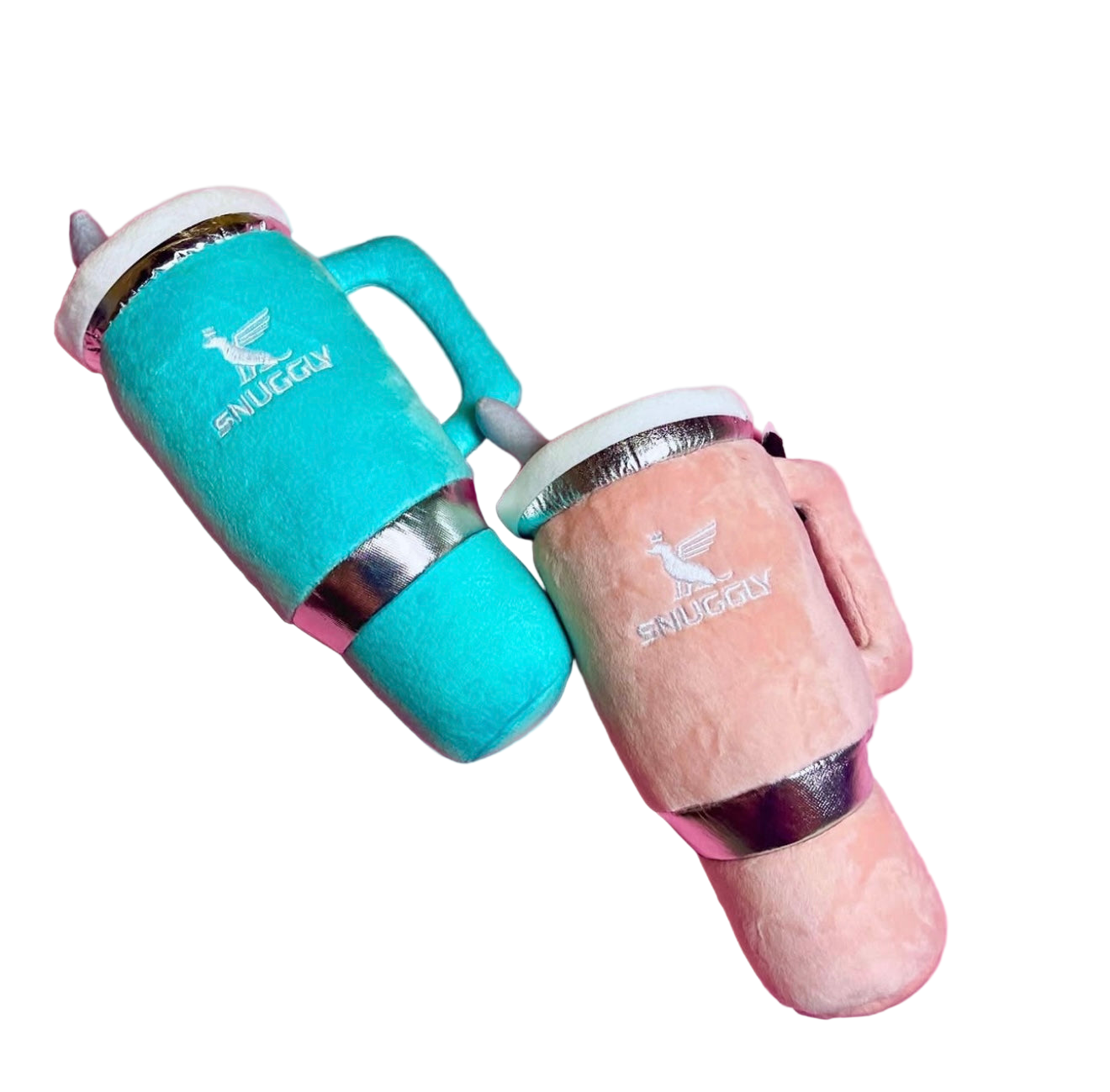 Blush and teal Snuggly Cup Dog Toy