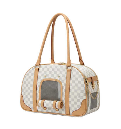 designer dog carrier white