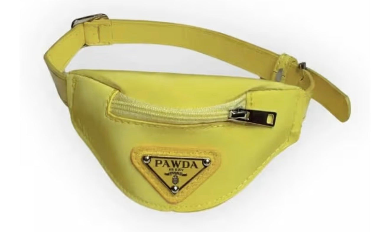 Designer panda yellow dog bag