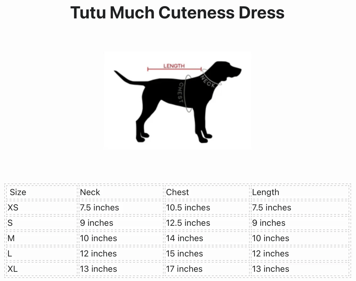 Tutu Much Cuteness Dog Dress