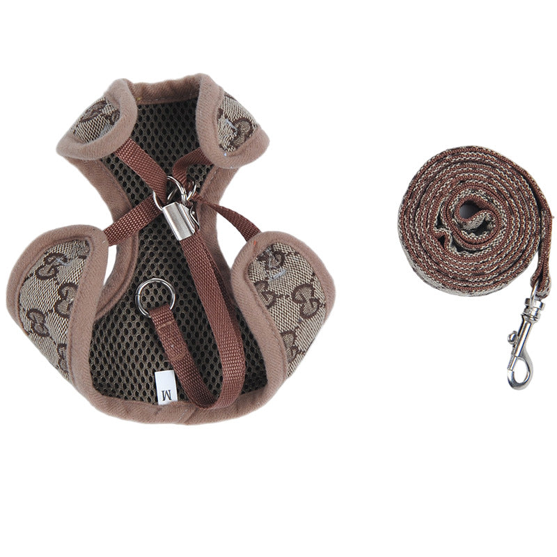 Grrruci designer dog harness brown