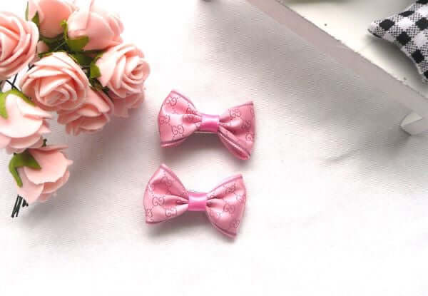 grrruci dog lux hair bows pink