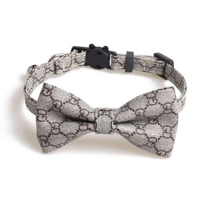grrruci dog neck bow grey