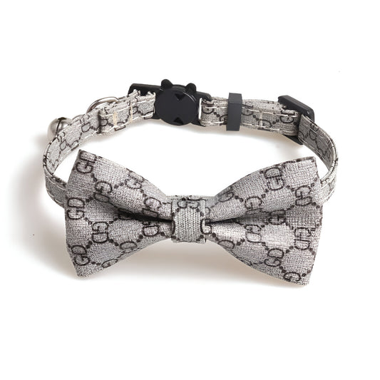 grrruci dog neck bow grey